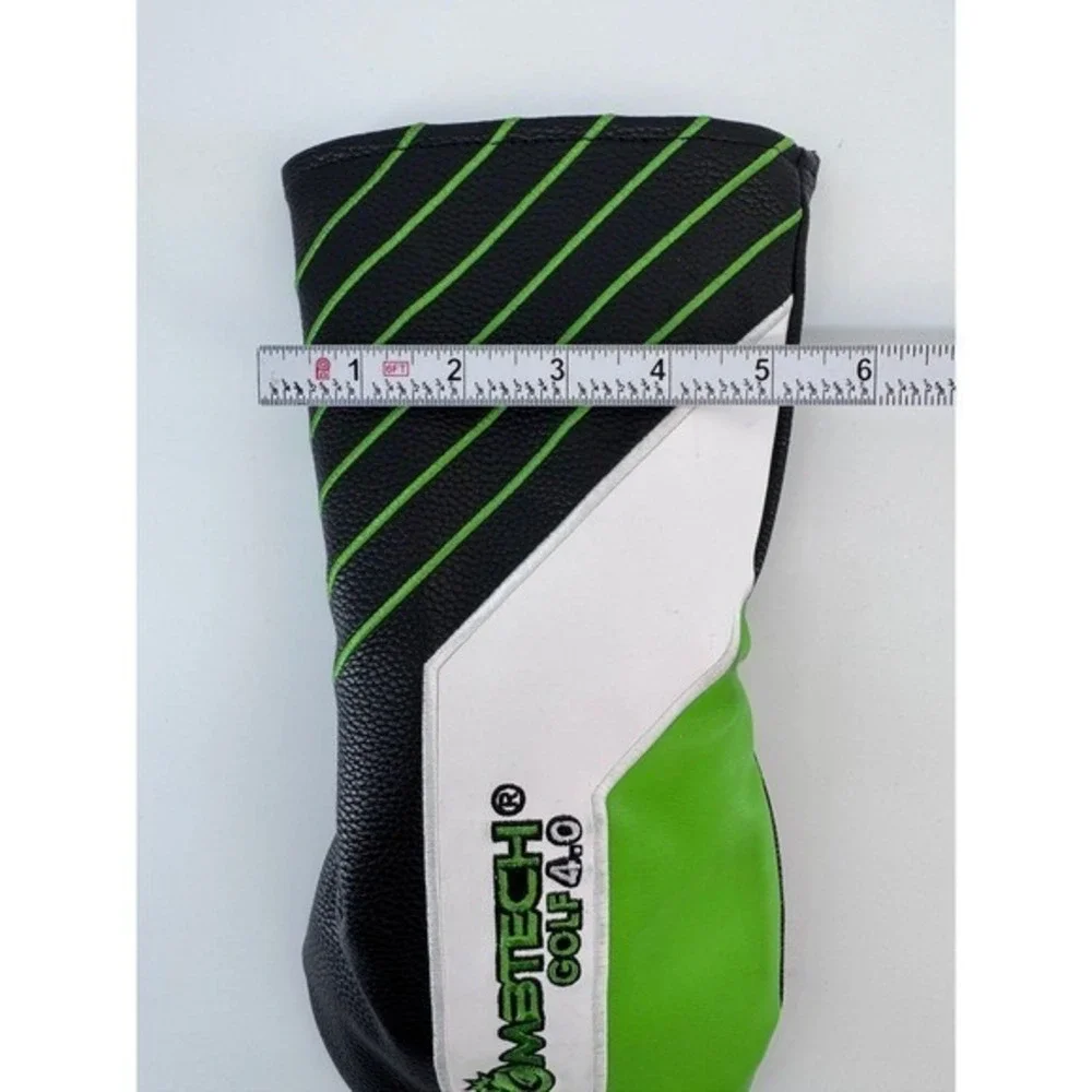BombTech Golf 4.0 Driver Headcover Black Green White Faux Leather EUC